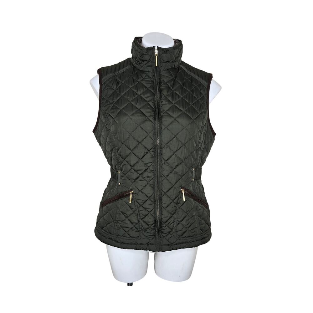 WEATHERPROOF Women's Quilted Vest Forest Green Size Small